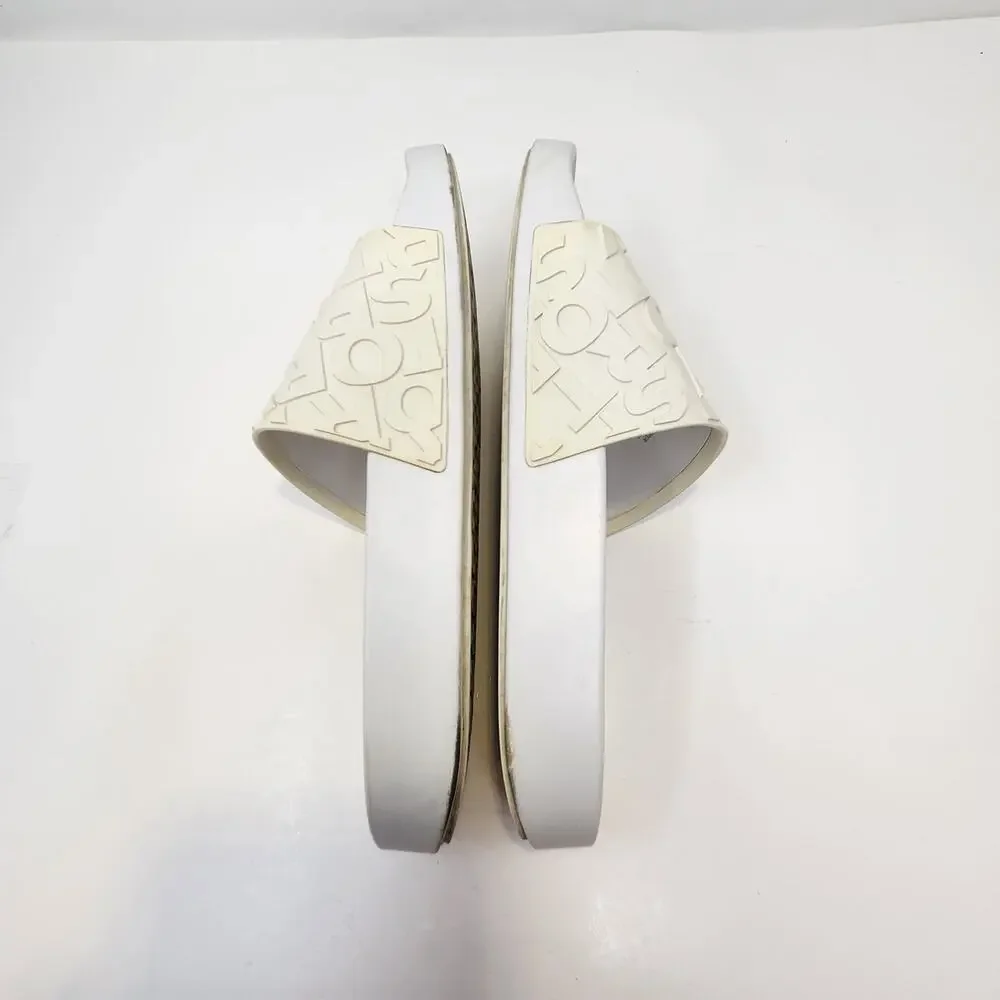 Tory Sport White Cream Embossed Logo Slide Women Size 9M Tory Burch Casual Shoe - Picture 7 of 8